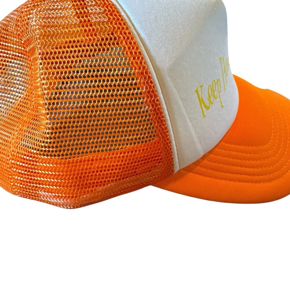 LAVIVASPORTS Keep Homeschool Weird Trucker Hat One Size Orange White Snapback - Picture 10 of 11